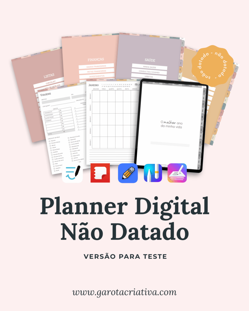 Planner Digital Não Datado Versão Teste