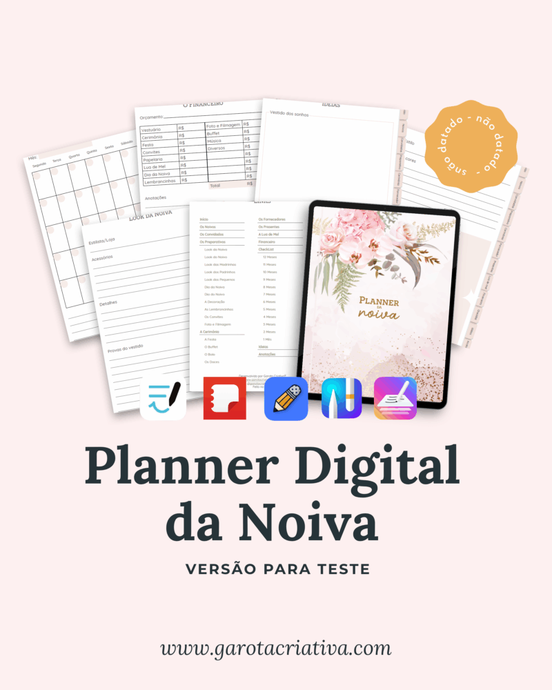 Planner Digital da Noiva Versão Teste