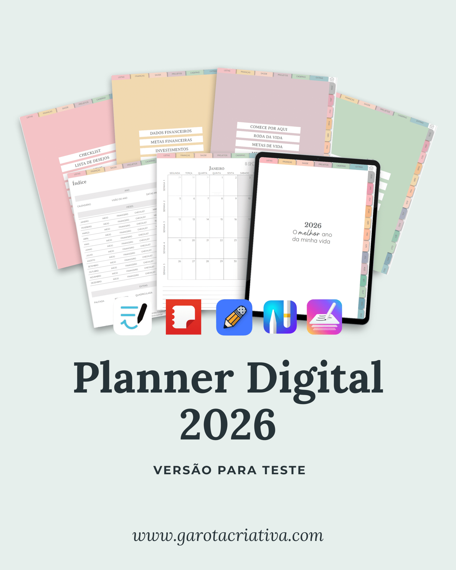 Planner Digital 2026 Versão Teste
